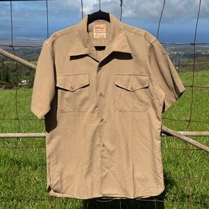 Vintage Creighton regulation military style uniform wool short sleeve Shirt